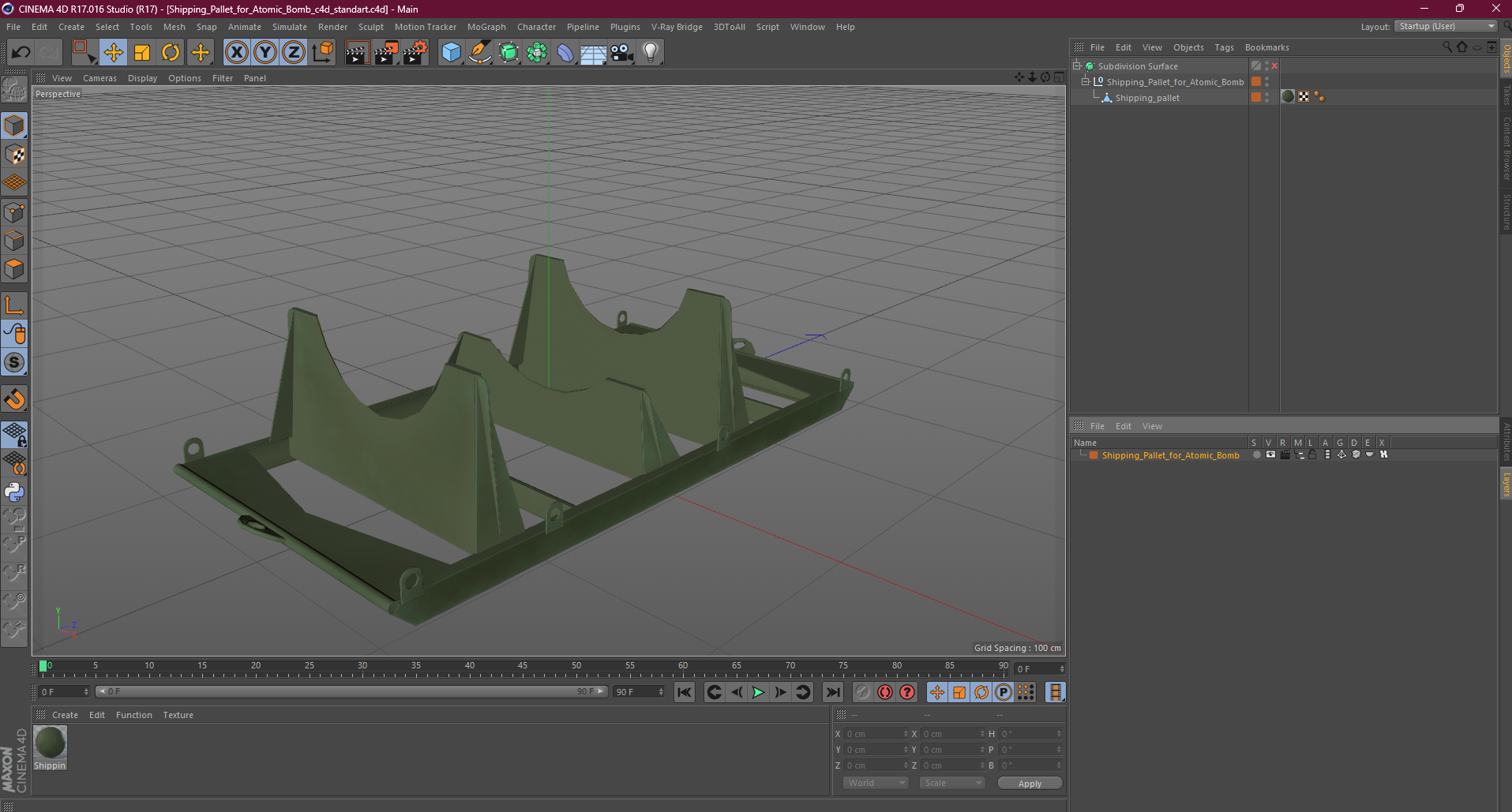 3D Shipping Pallet for Atomic Bomb