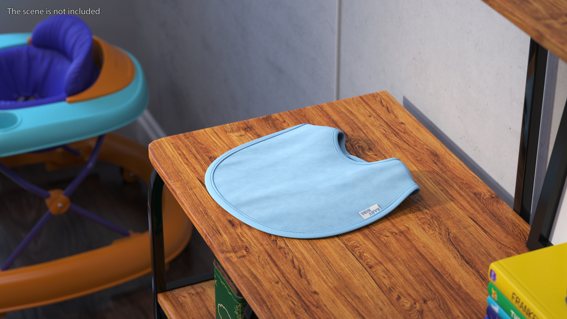 3D Blue Baby Bib model
