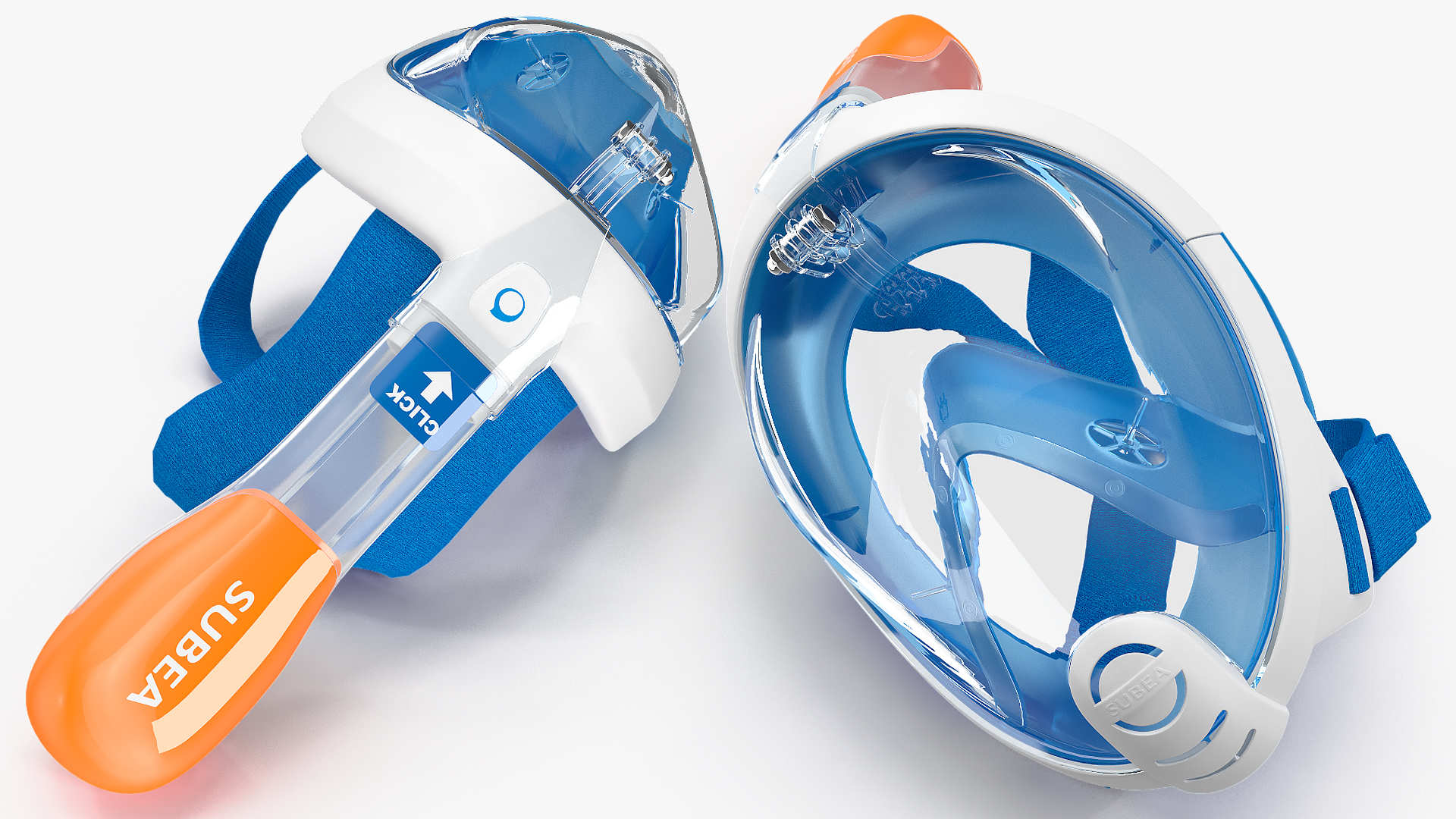 3D Lying Tribord Subea Easybreath Full Face Snorkel Mask model
