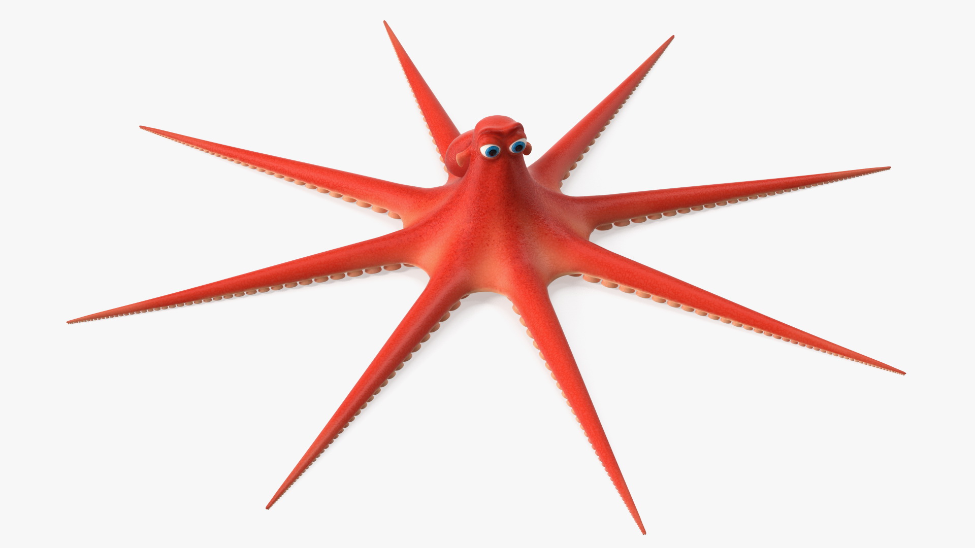 Octopus Cartoon Character Rigged 3D