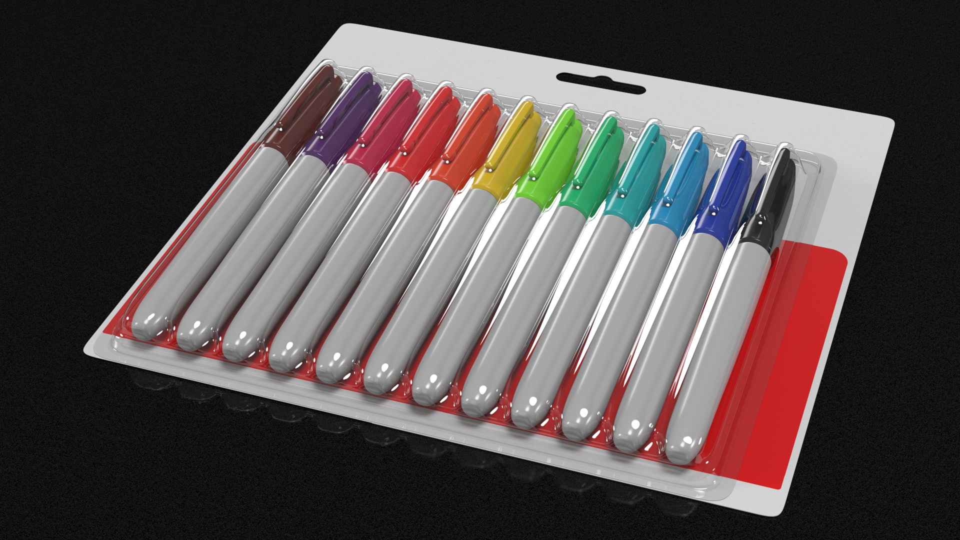3D Permanent Markers 12 Assorted Colors