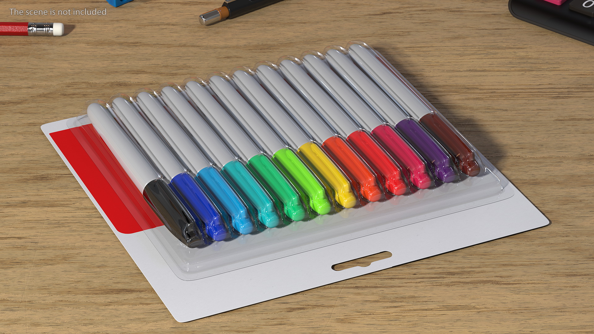 3D Permanent Markers 12 Assorted Colors