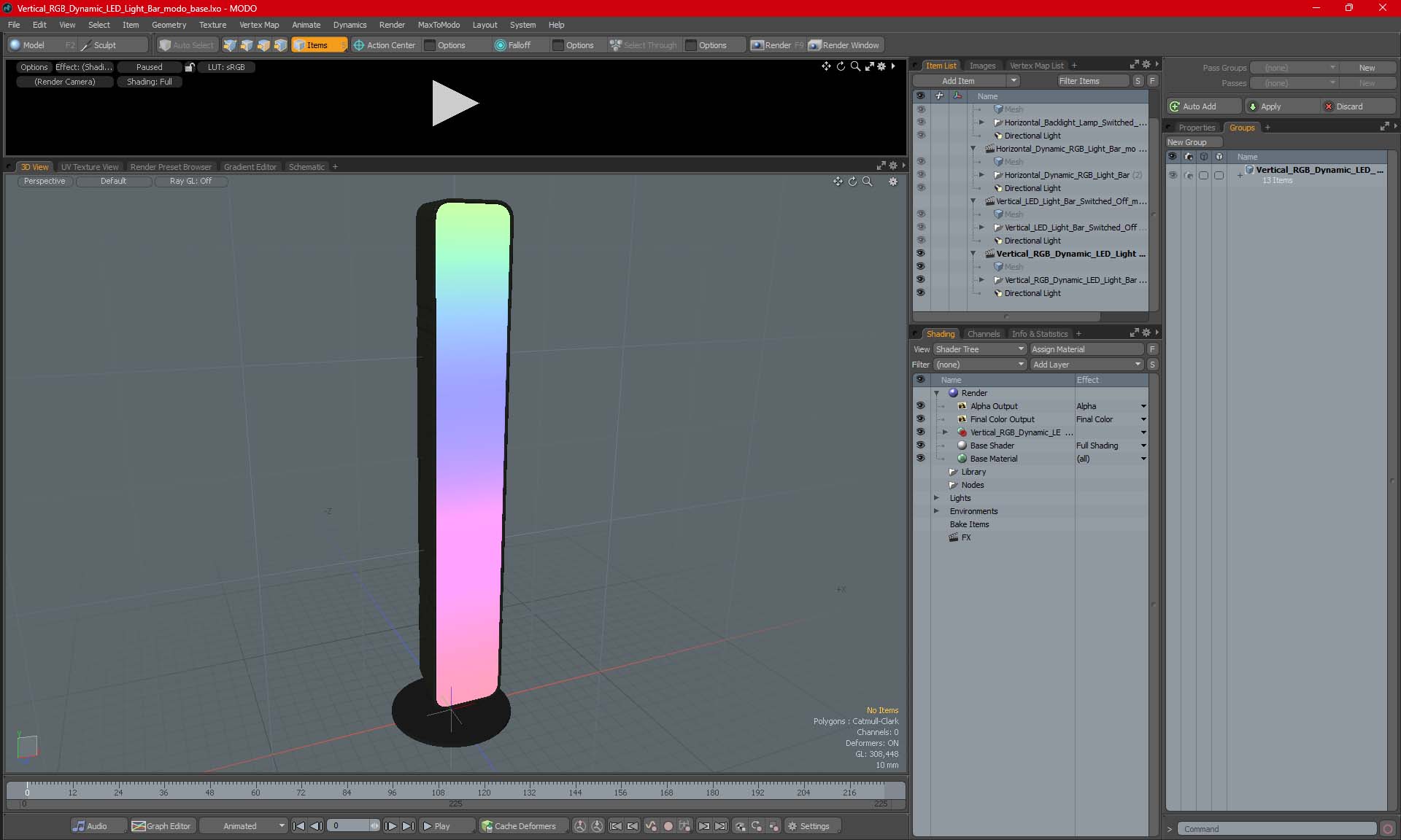 Vertical RGB Dynamic LED Light Bar 3D model