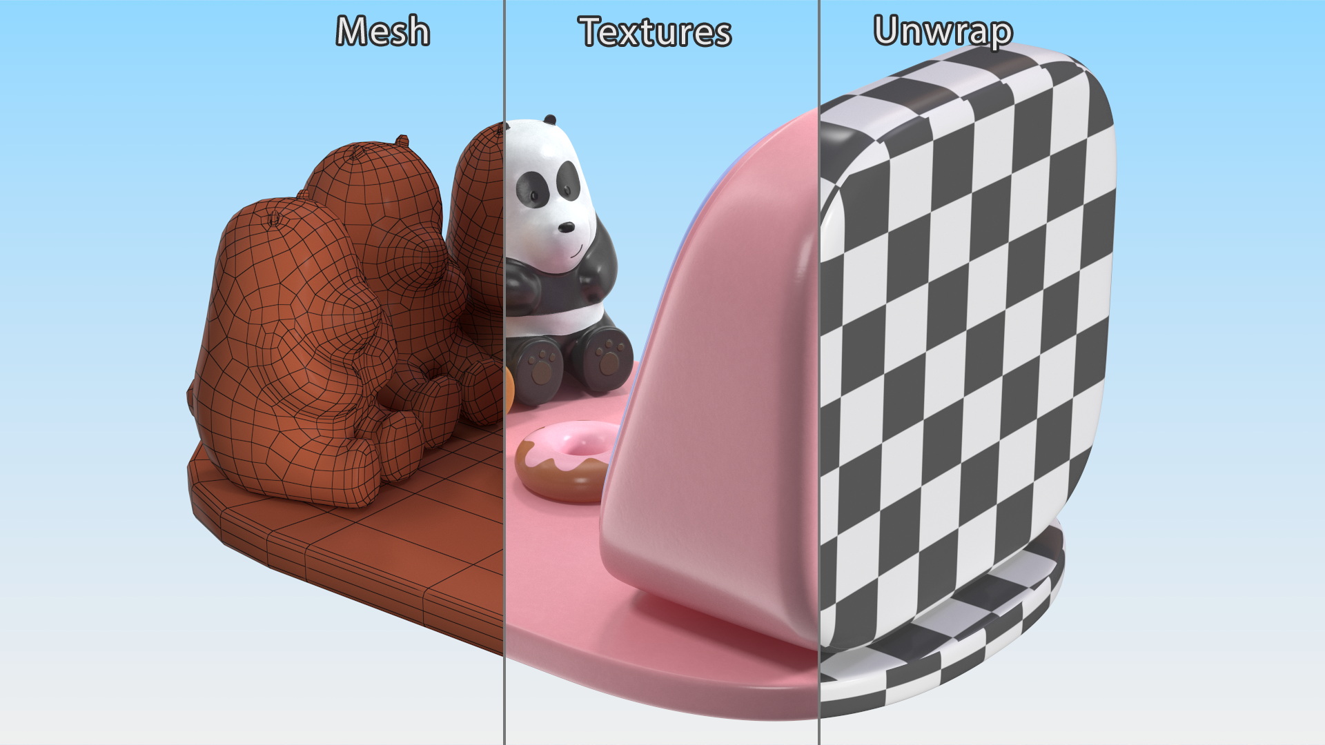 Phone Holder We Bare Bears Unbearably Cute 3D