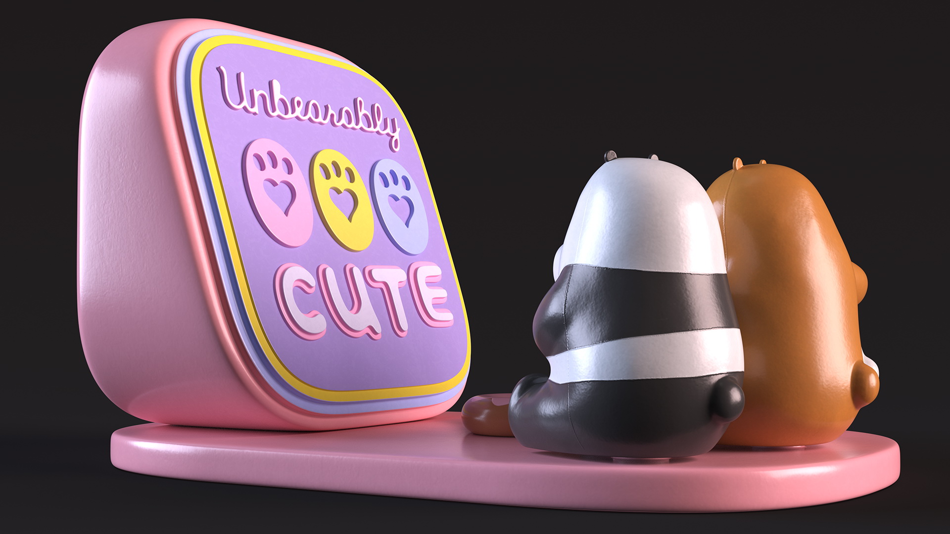 Phone Holder We Bare Bears Unbearably Cute 3D