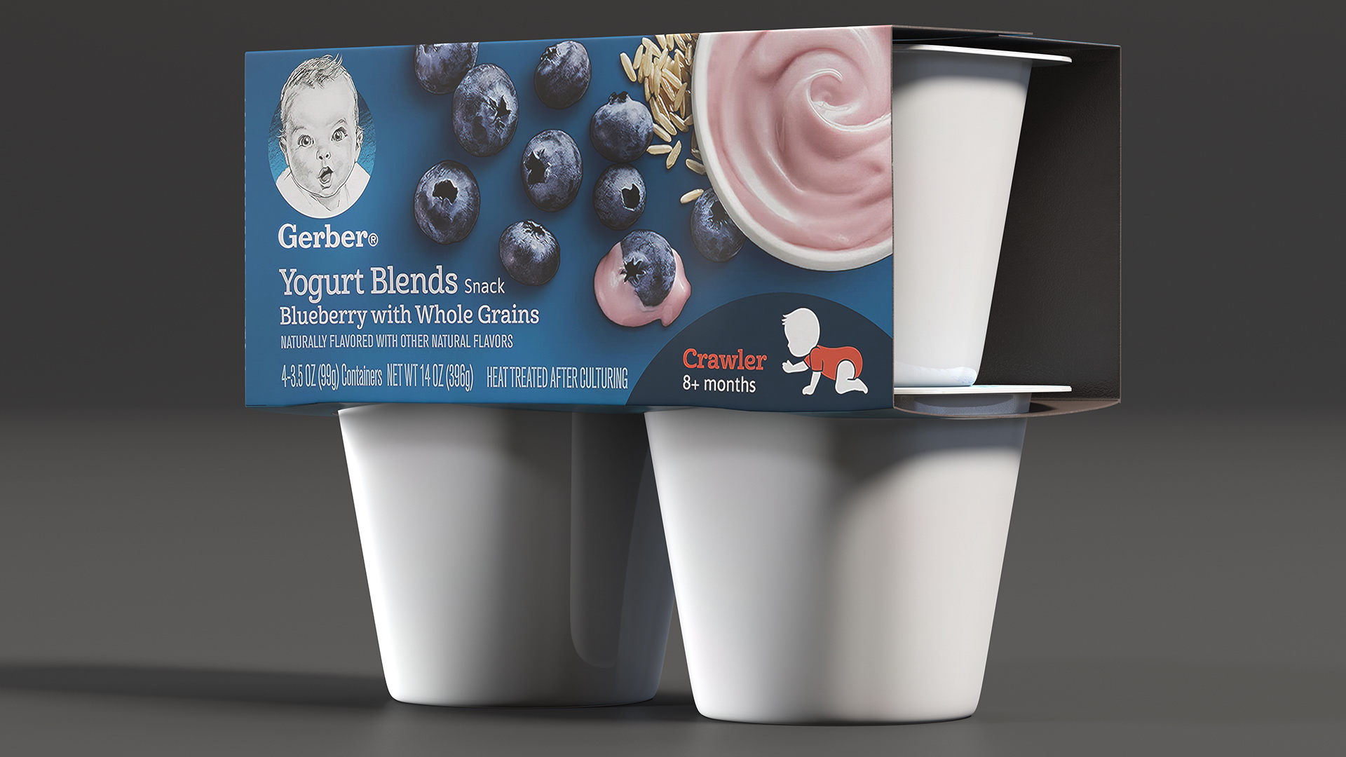 3D Blueberry Gerber Yogurt Pack model