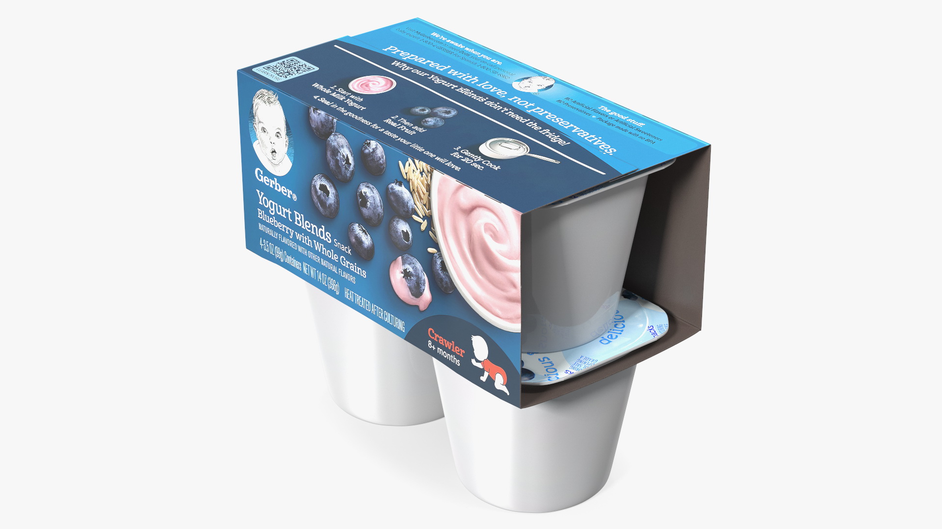 3D Blueberry Gerber Yogurt Pack model