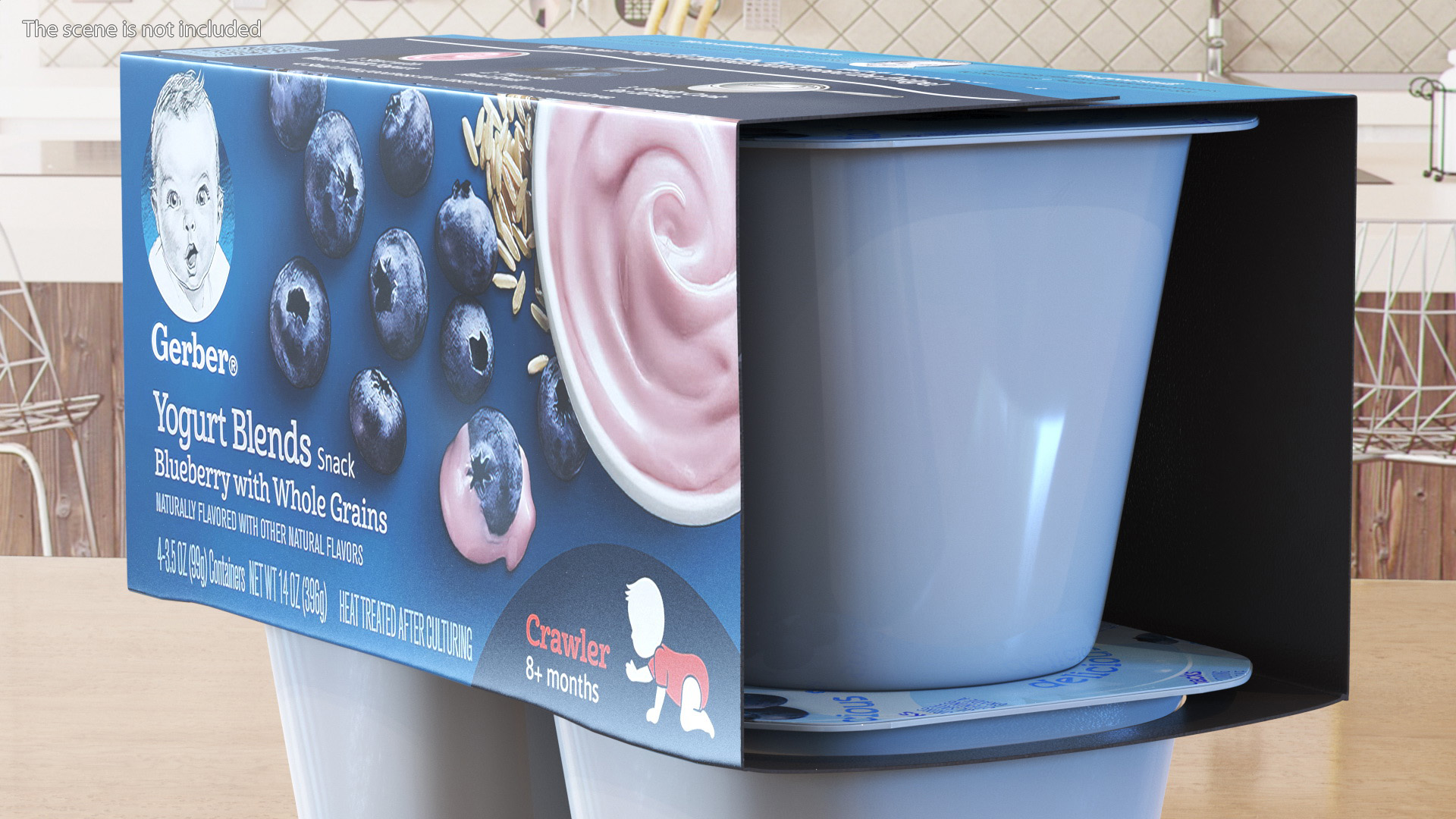 3D Blueberry Gerber Yogurt Pack model