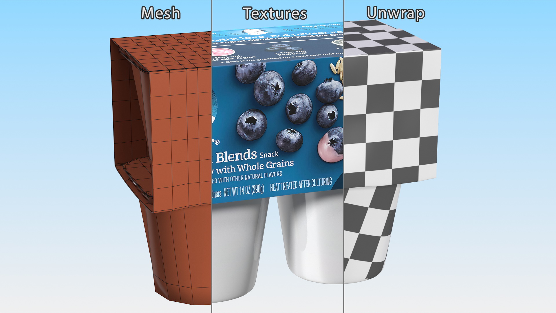 3D Blueberry Gerber Yogurt Pack model
