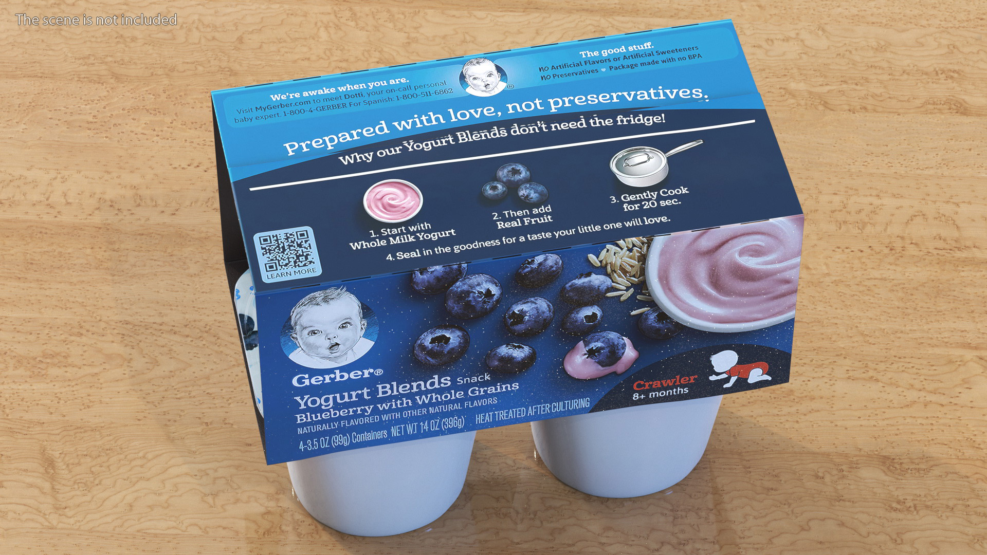 3D Blueberry Gerber Yogurt Pack model