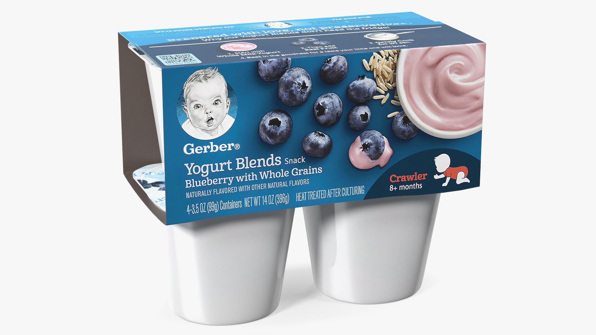 3D Blueberry Gerber Yogurt Pack model