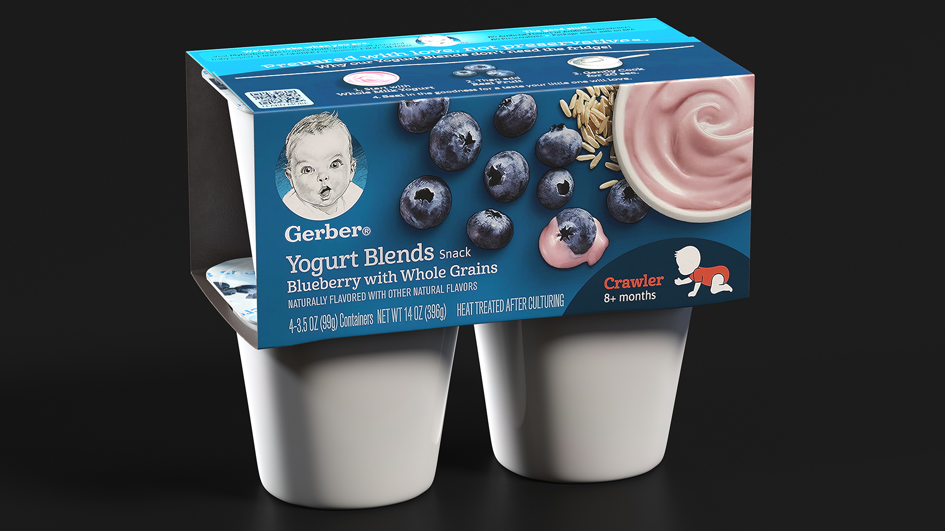 3D Blueberry Gerber Yogurt Pack model