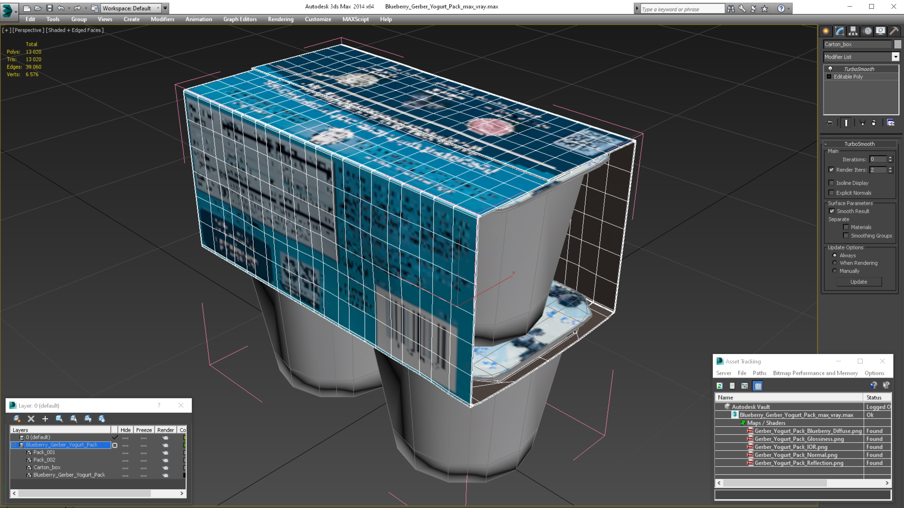 3D Blueberry Gerber Yogurt Pack model