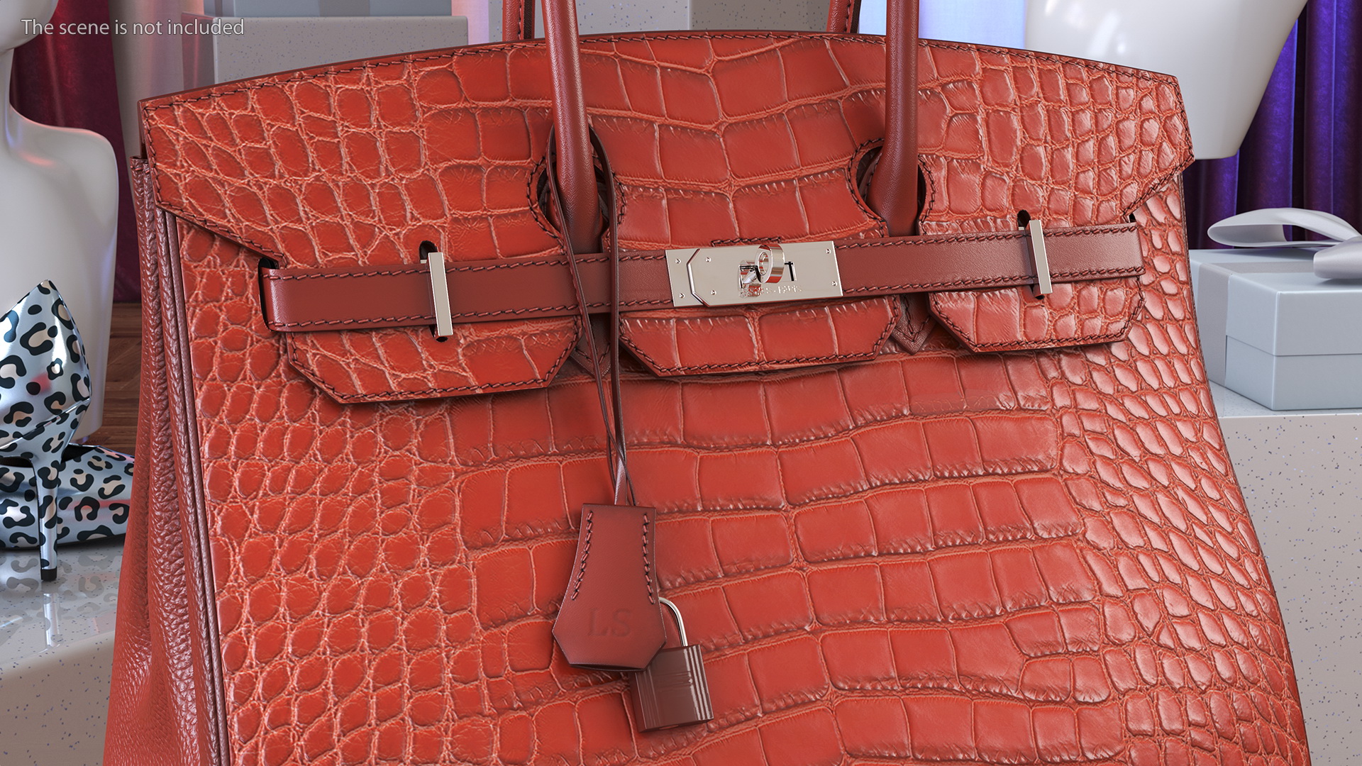 Hermes Birkin Bag Alligator 3D