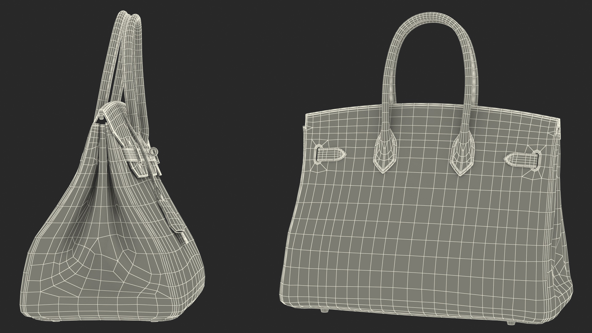 Hermes Birkin Bag Alligator 3D