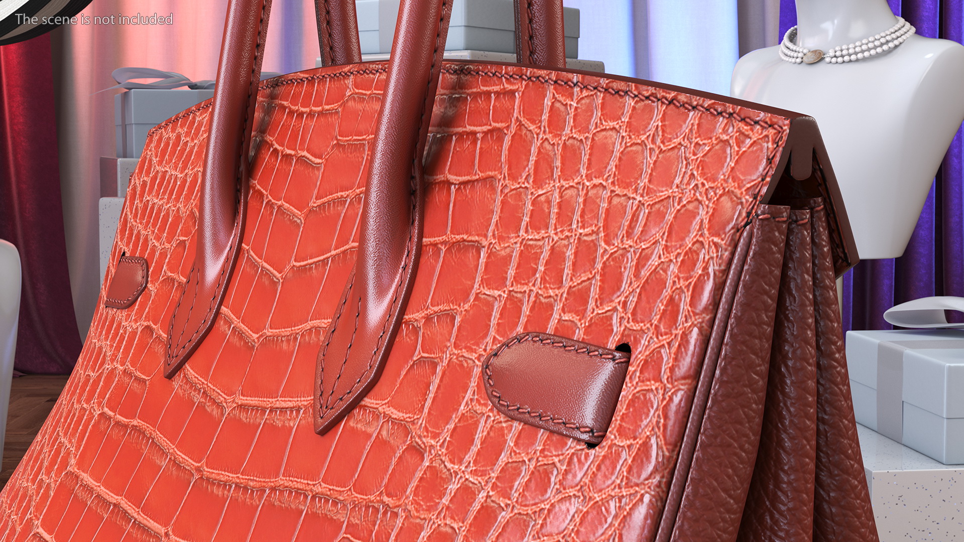 Hermes Birkin Bag Alligator 3D