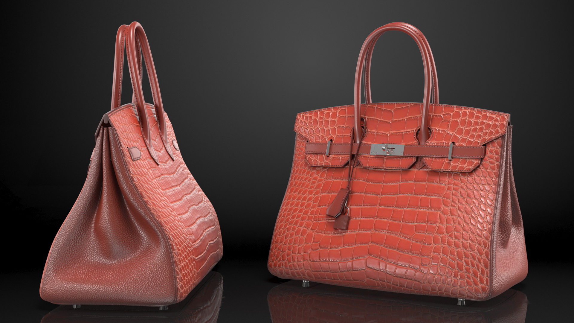 Hermes Birkin Bag Alligator 3D