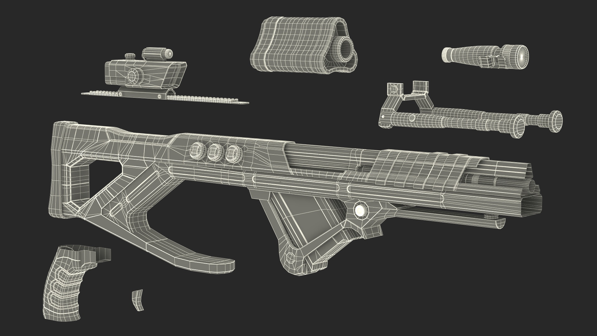 Futuristic Assault Rifle 3D model