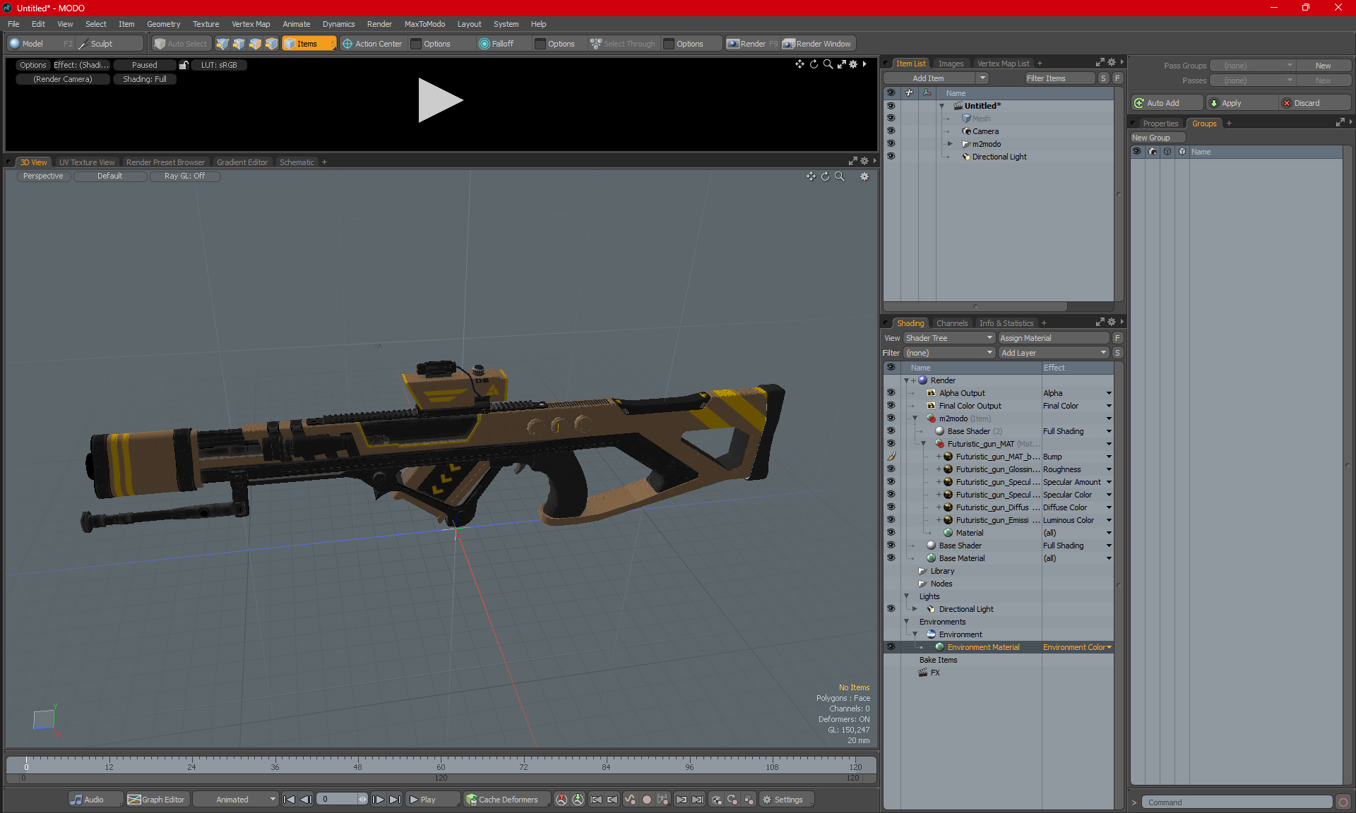 Futuristic Assault Rifle 3D model