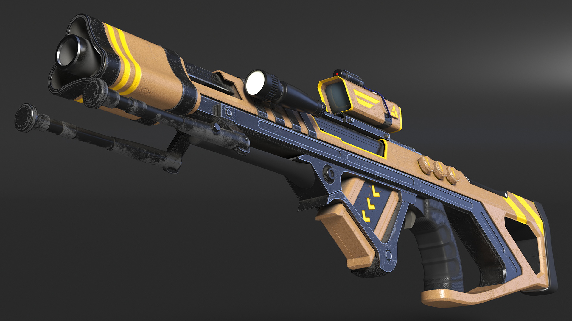 Futuristic Assault Rifle 3D model