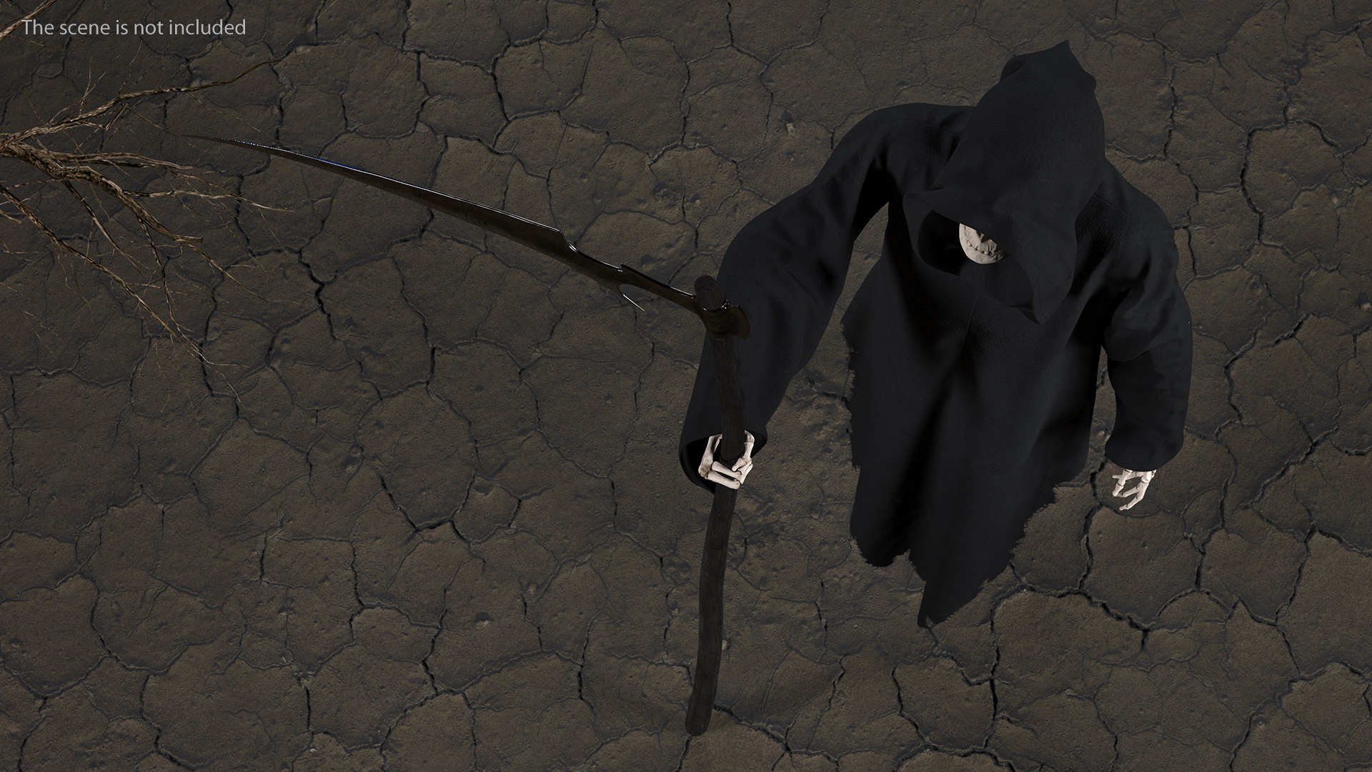 Grim Reaper with Scythe Set Rigged 3D model