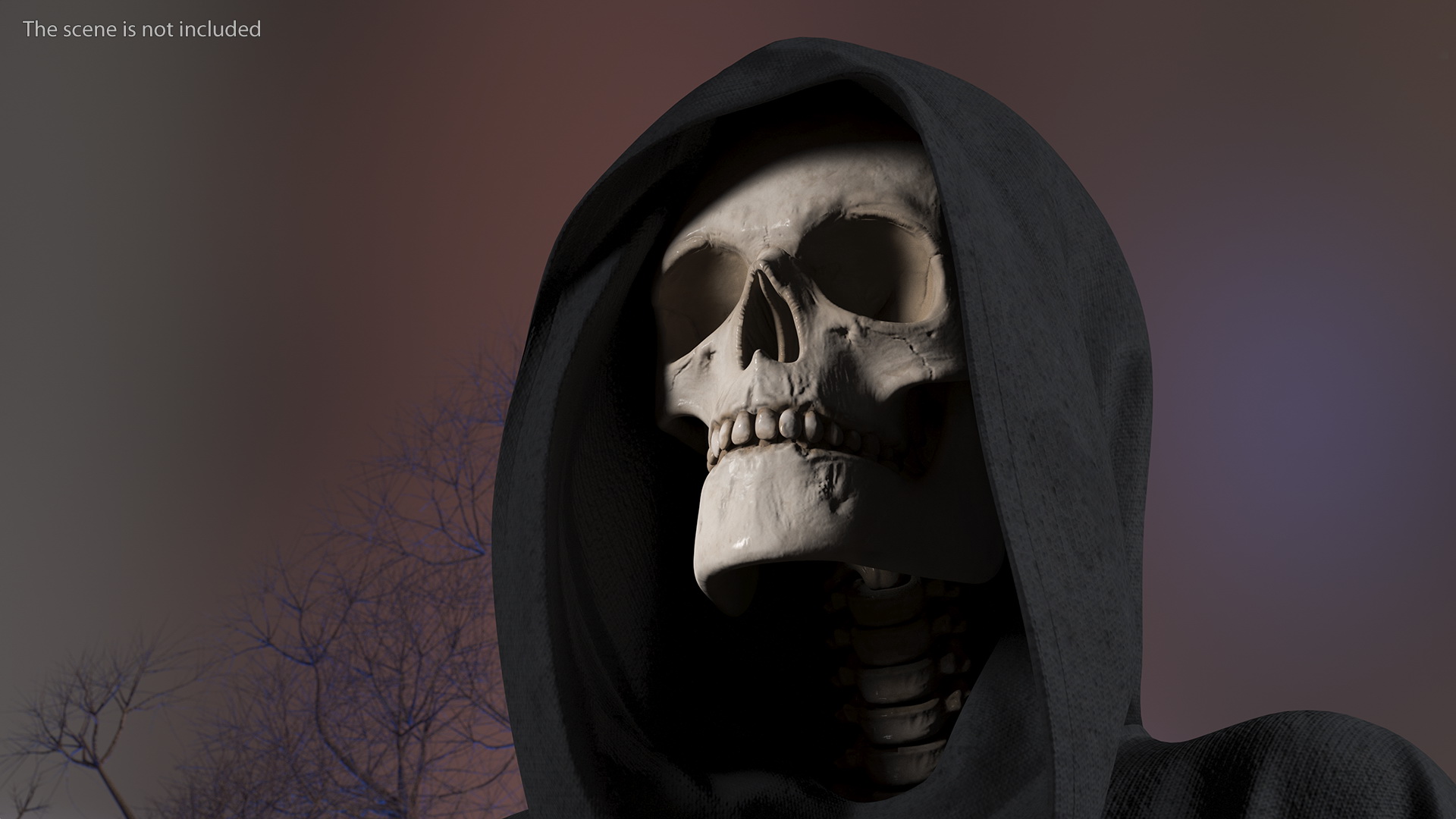 Grim Reaper with Scythe Set Rigged 3D model