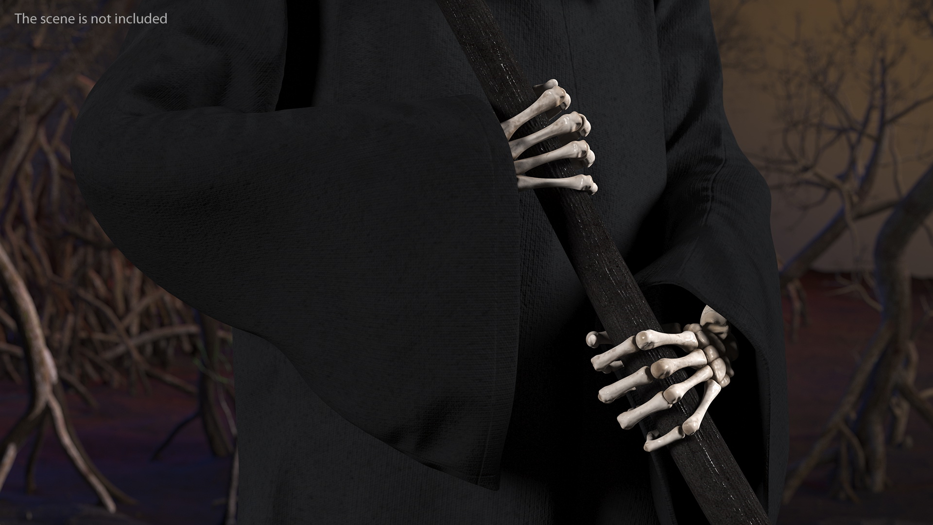 Grim Reaper with Scythe Set Rigged 3D model