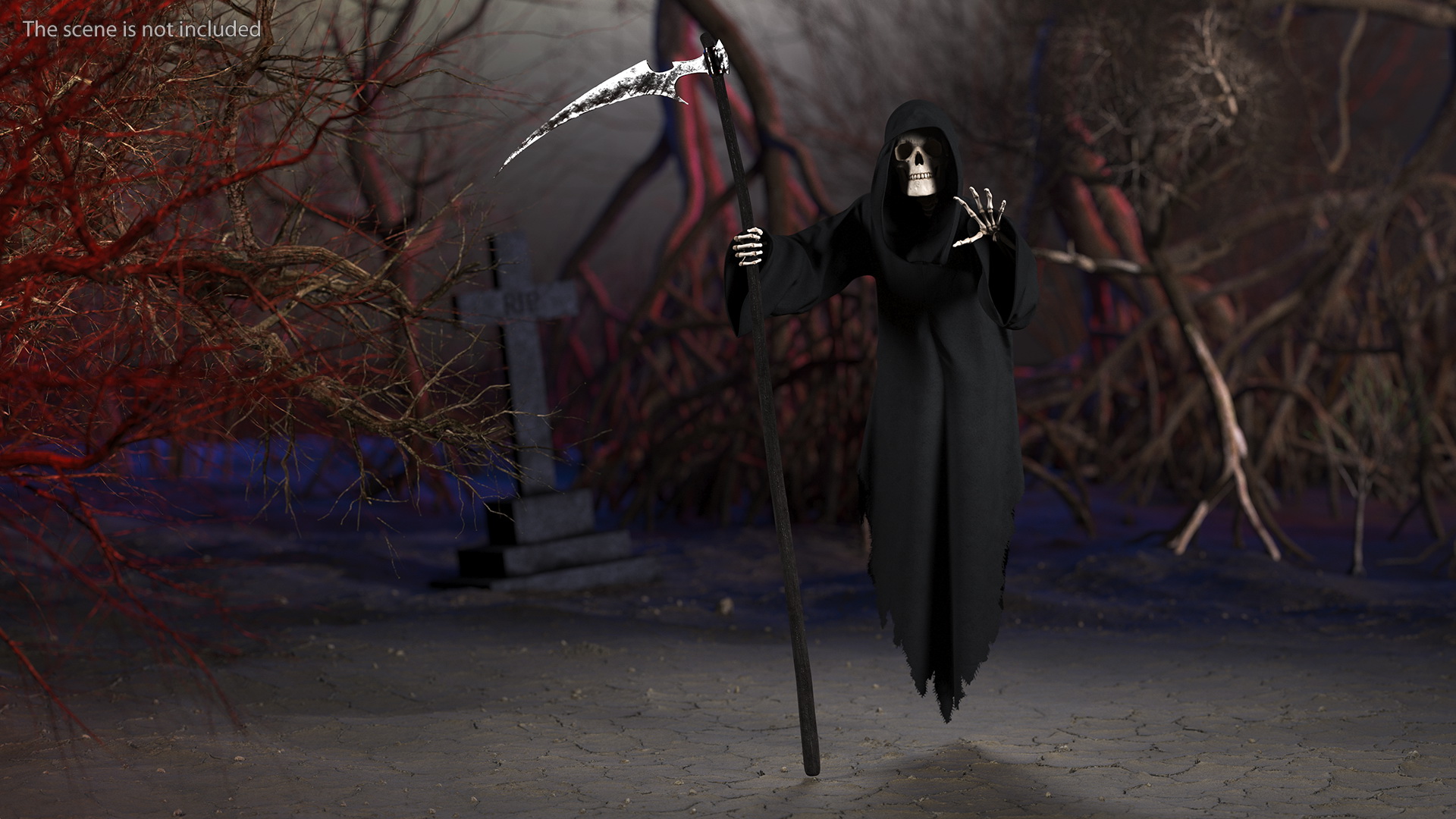 Grim Reaper with Scythe Set Rigged 3D model