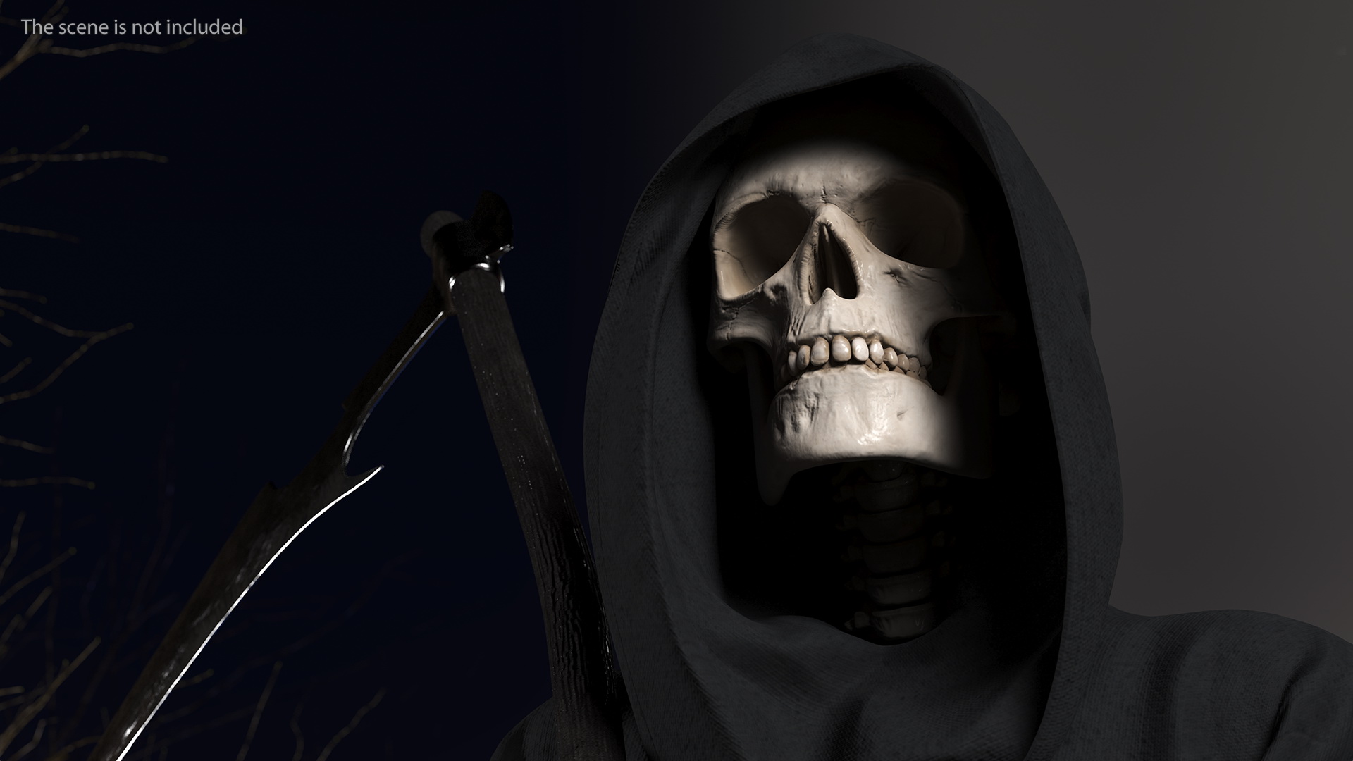 Grim Reaper with Scythe Set Rigged 3D model