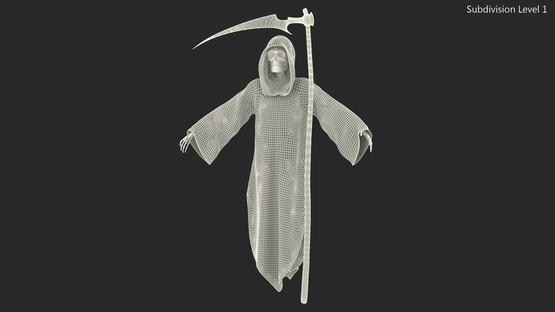 Grim Reaper with Scythe Set Rigged 3D model
