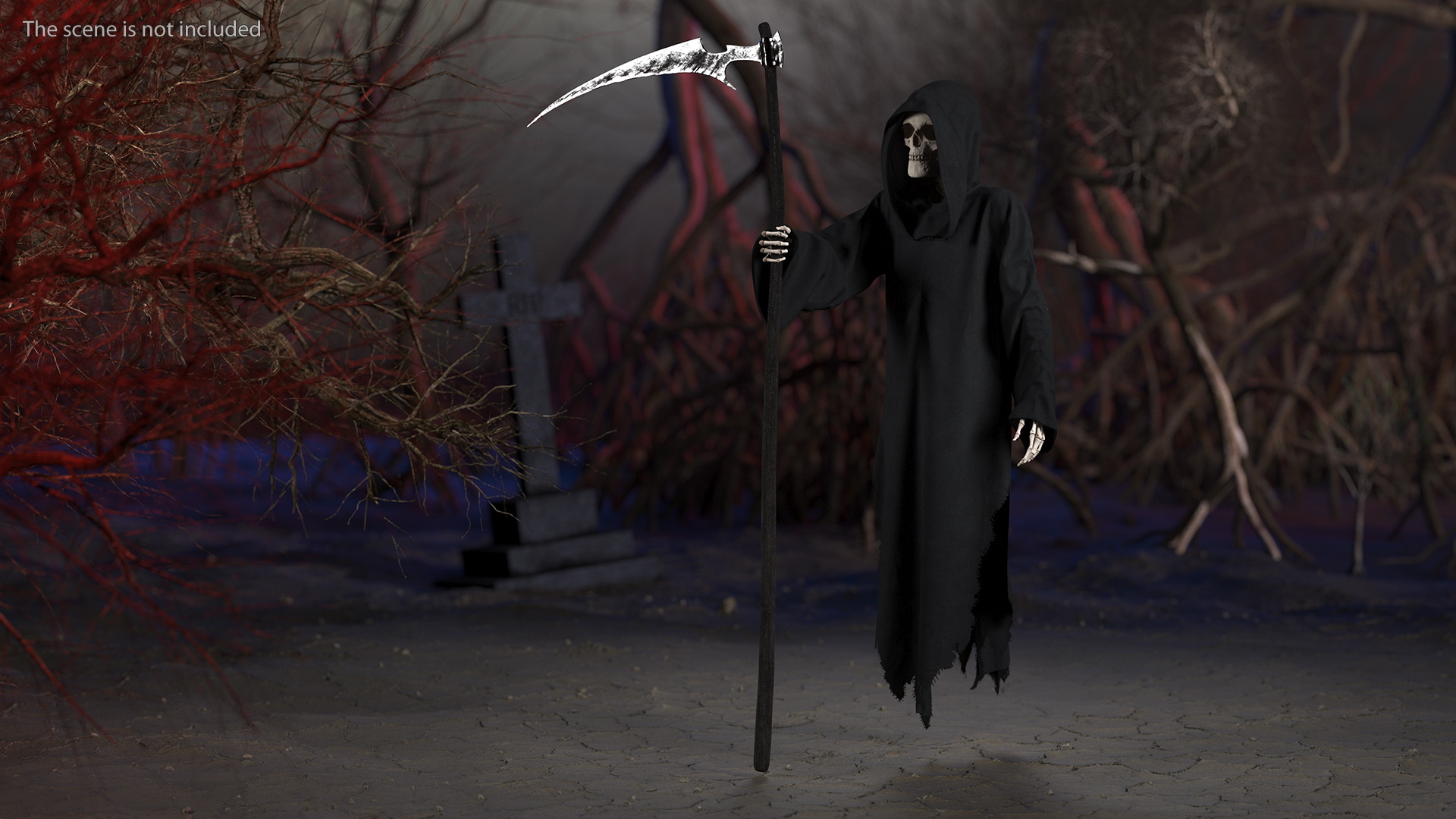 Grim Reaper with Scythe Set Rigged 3D model