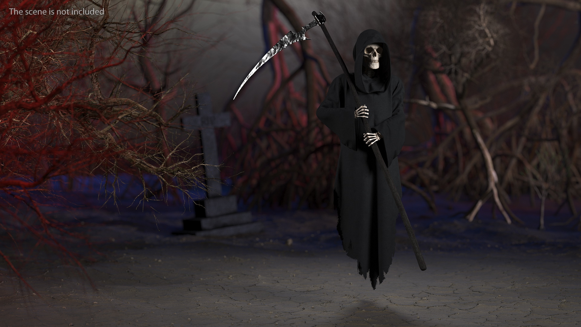 Grim Reaper with Scythe Set Rigged 3D model