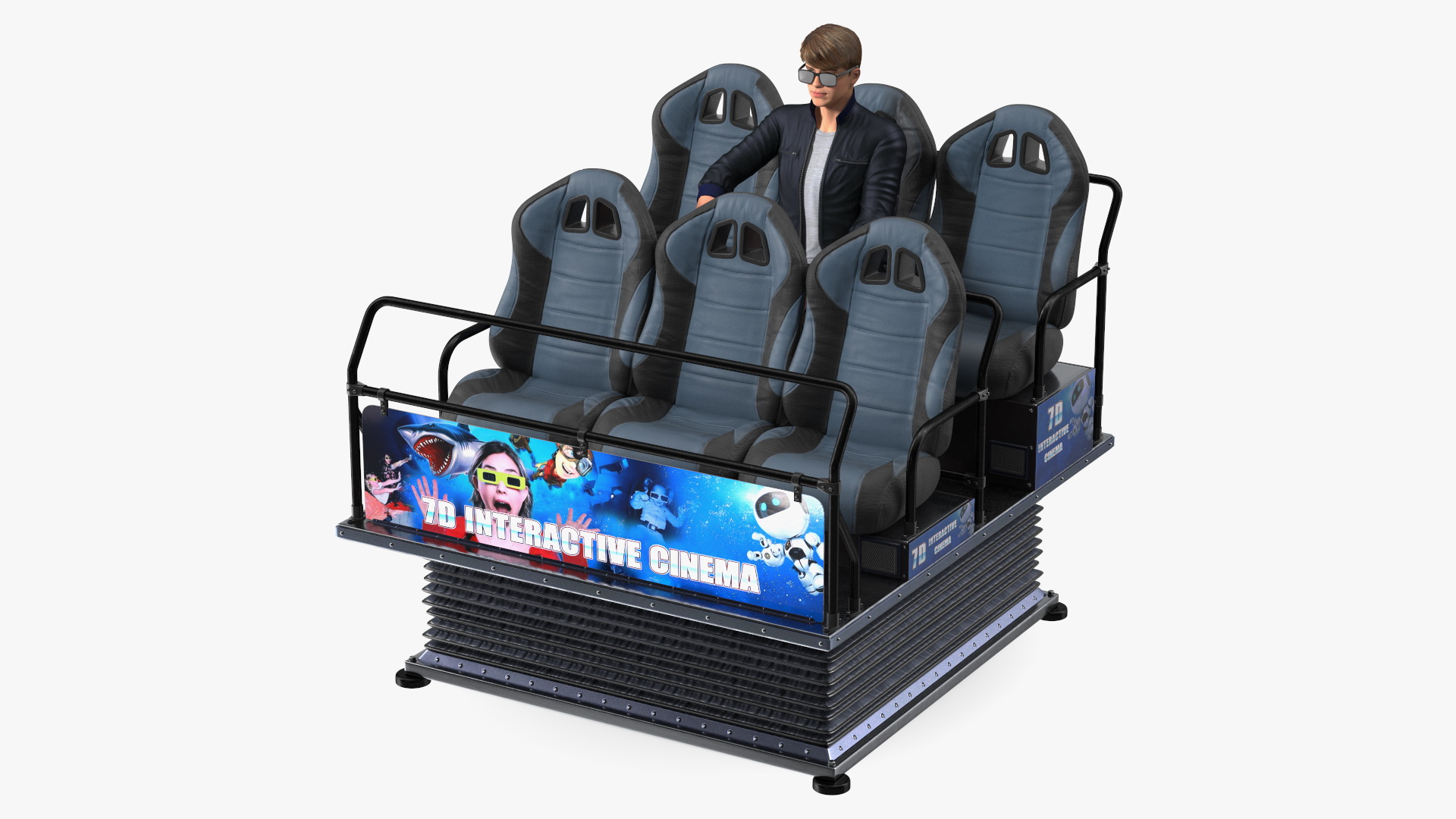 3D model Virtual Reality 7D with Teenage Boy
