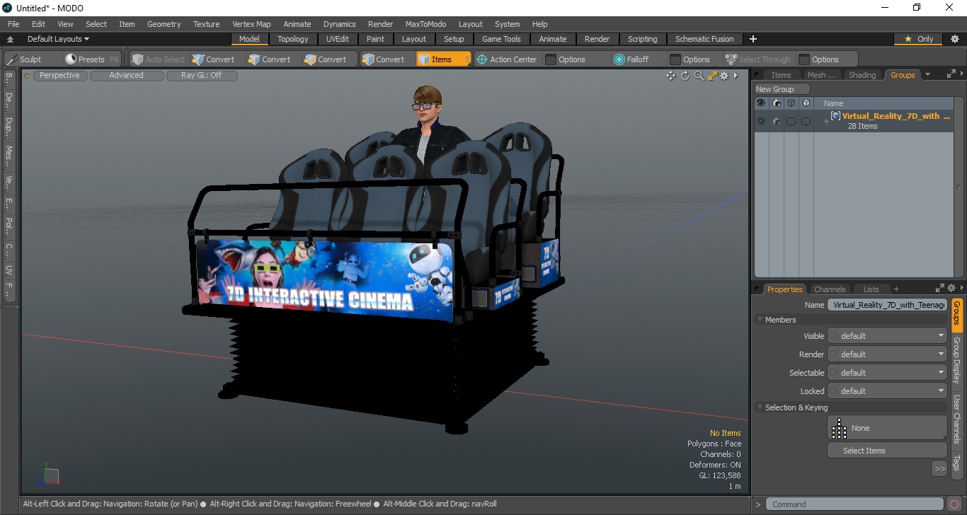 3D model Virtual Reality 7D with Teenage Boy