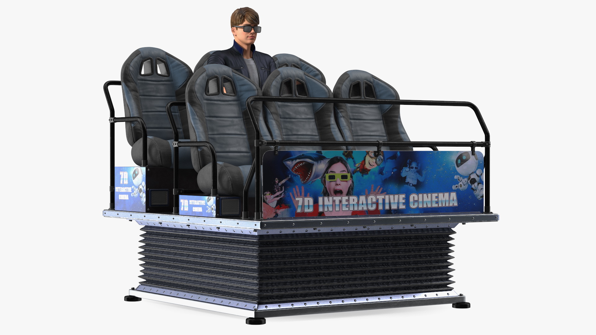 3D model Virtual Reality 7D with Teenage Boy