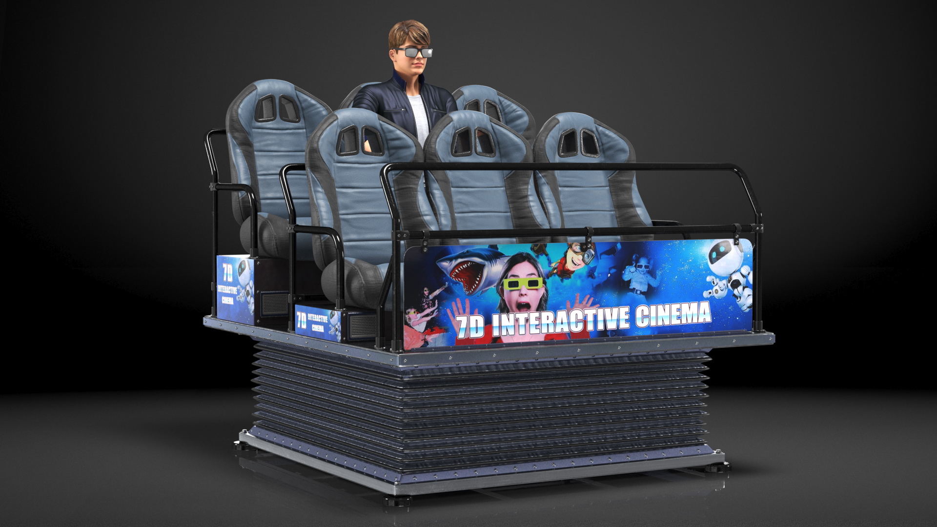 3D model Virtual Reality 7D with Teenage Boy