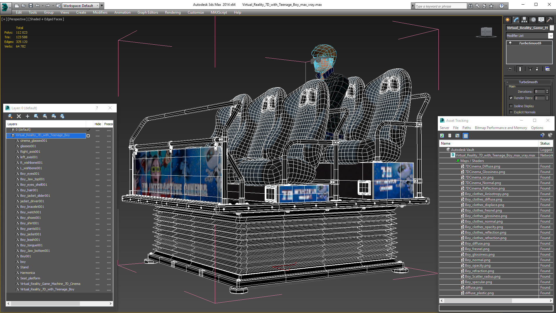 3D model Virtual Reality 7D with Teenage Boy