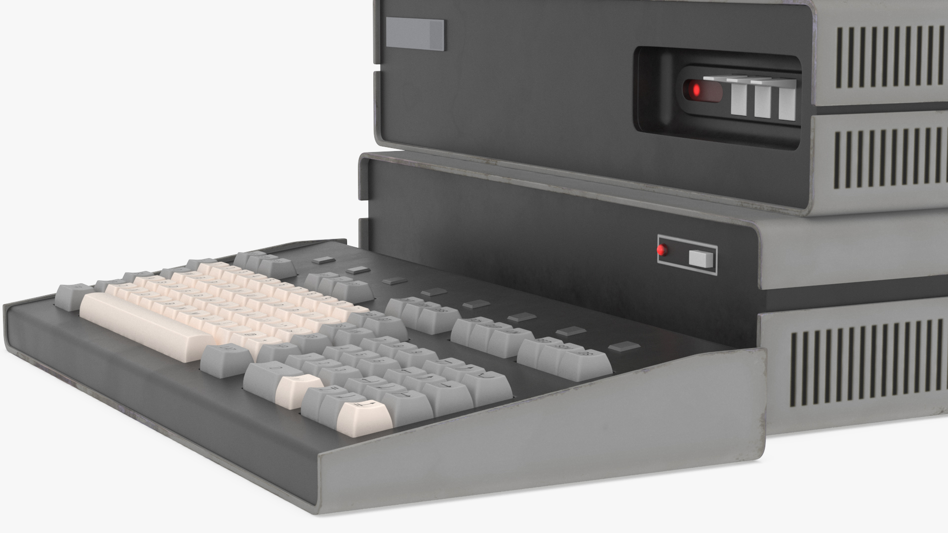 3D Vintage Personal Computer with Monitor and Keyboard