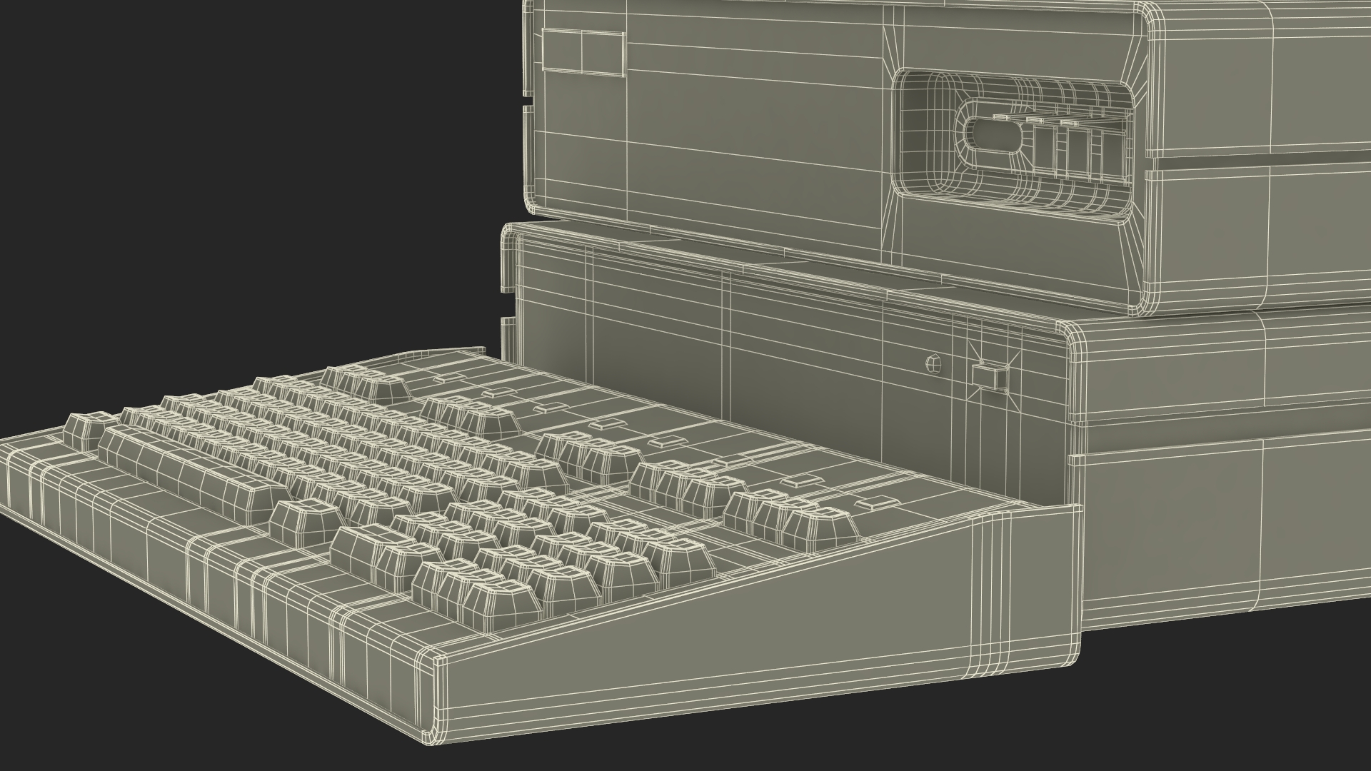 3D Vintage Personal Computer with Monitor and Keyboard
