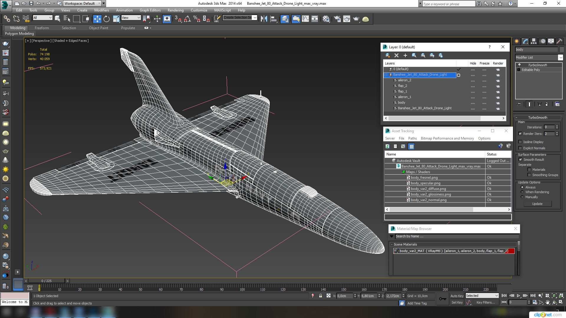 3D Banshee Jet 80 Attack Drone Light model