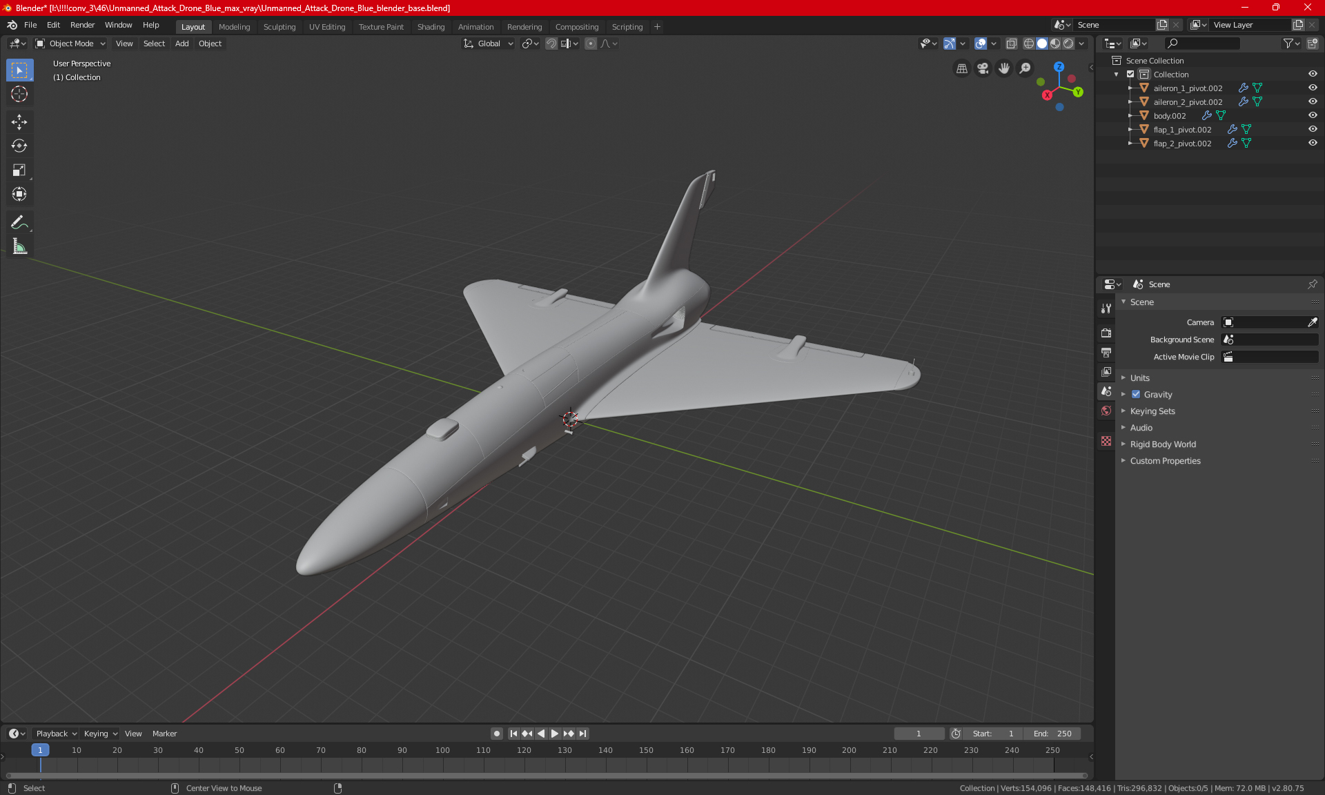 3D Banshee Jet 80 Attack Drone Light model