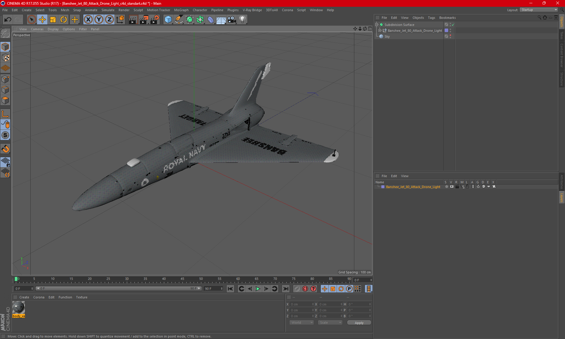 3D Banshee Jet 80 Attack Drone Light model