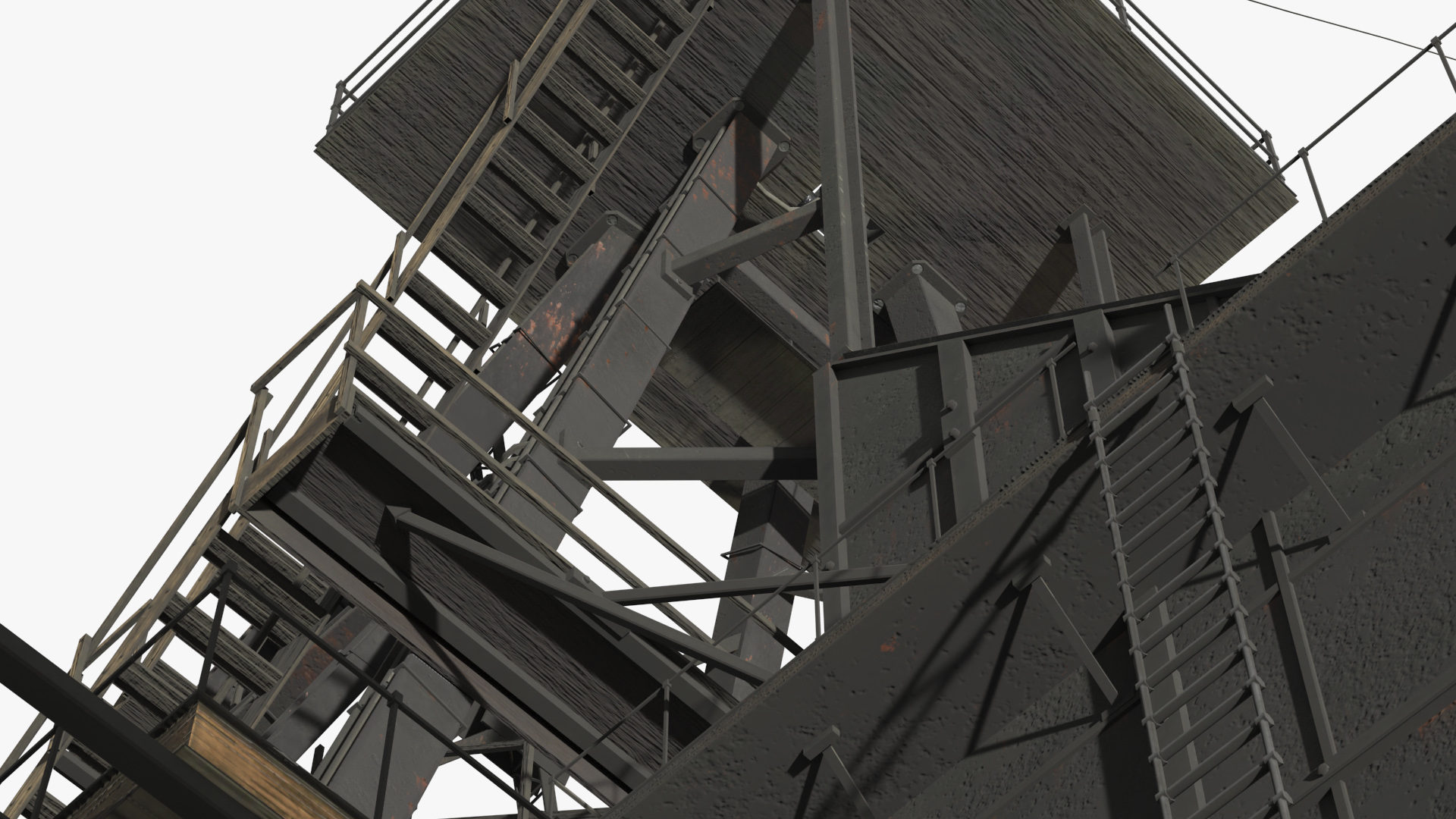 Mining Shaft Headframe Tower Black - view 7