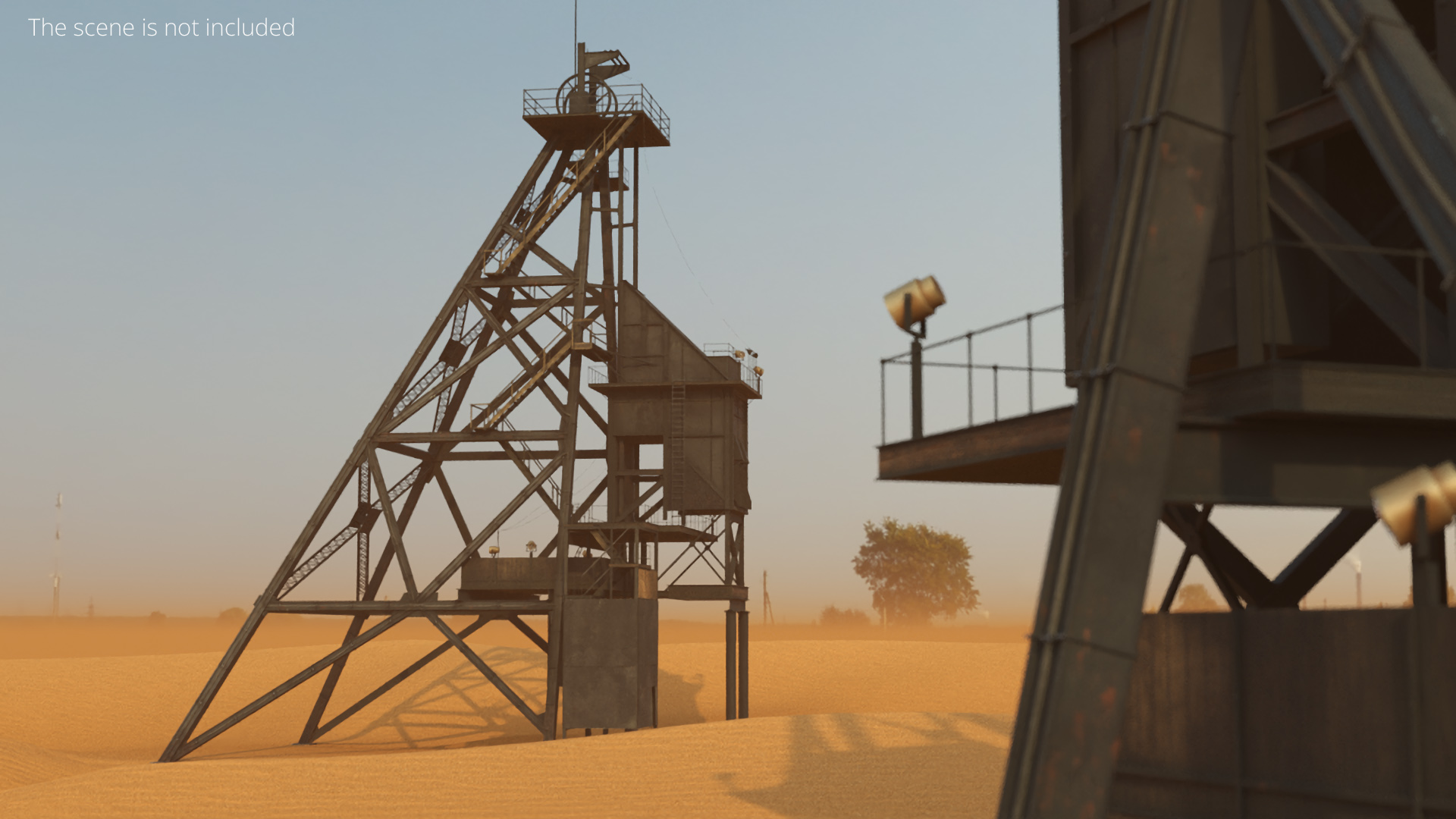 Mining Shaft Headframe Tower Black - view 3