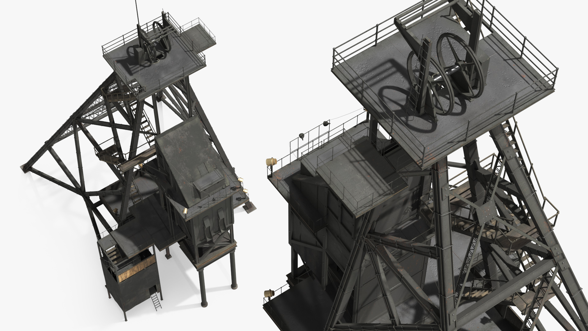Mining Shaft Headframe Tower Black - view 4