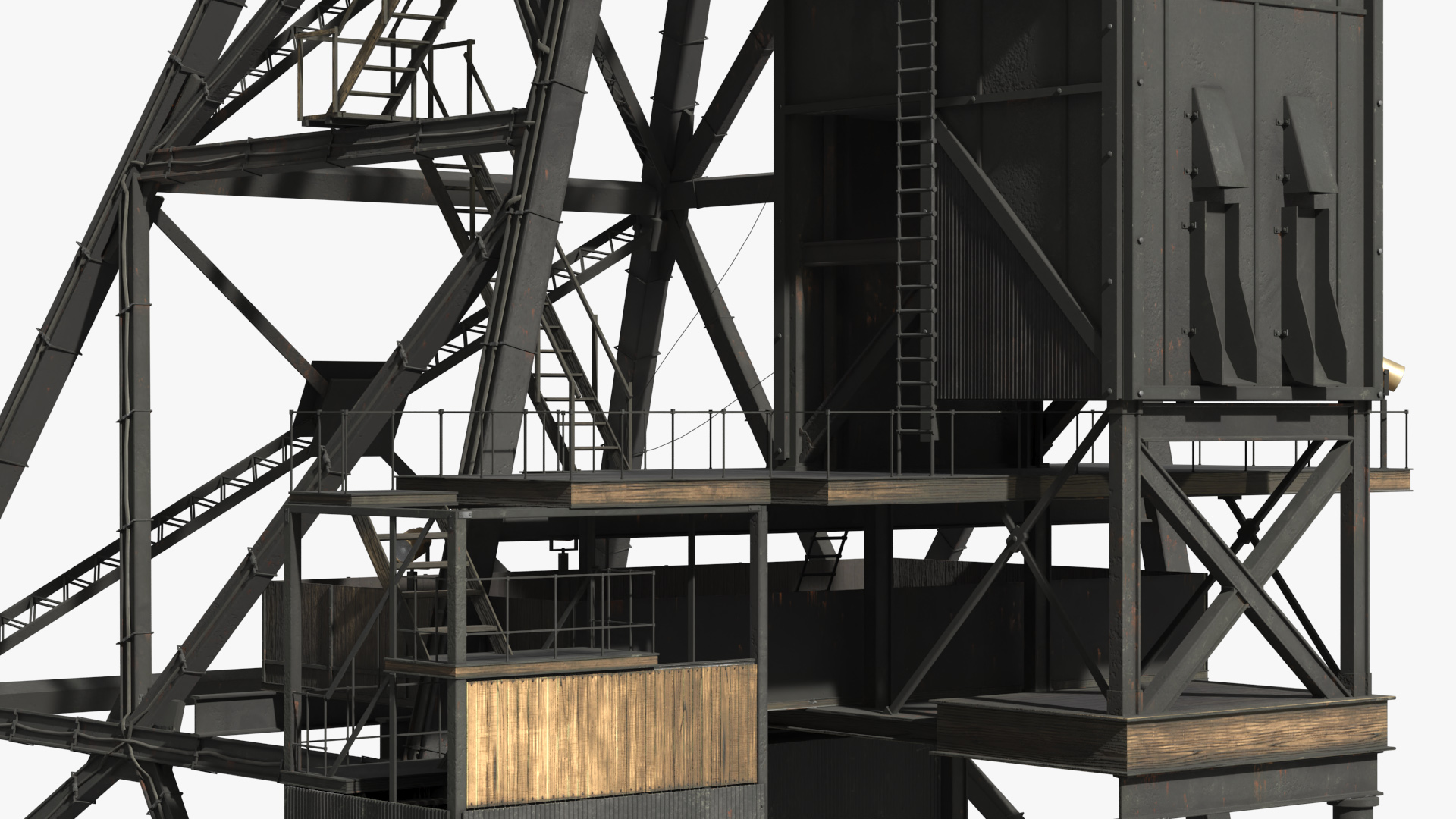 Mining Shaft Headframe Tower Black - view 5