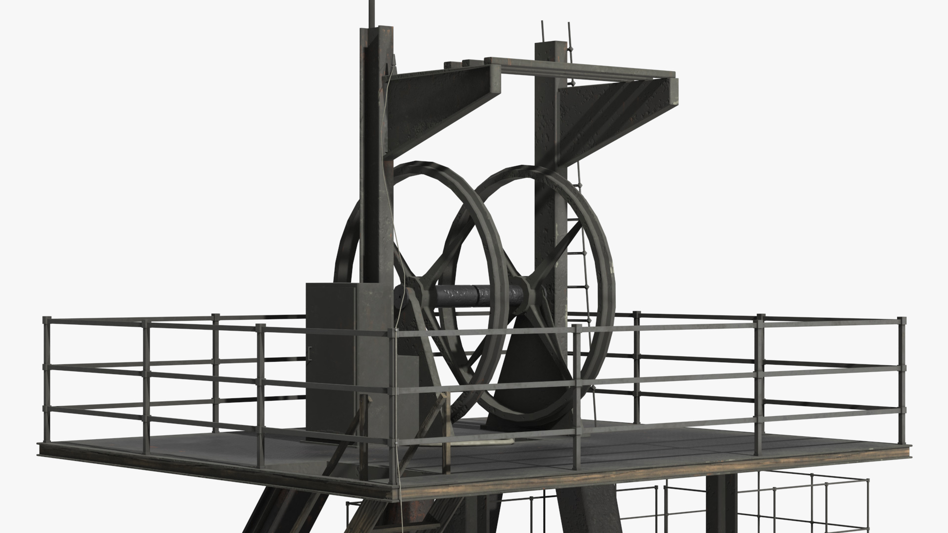 Mining Shaft Headframe Tower Black - view 6