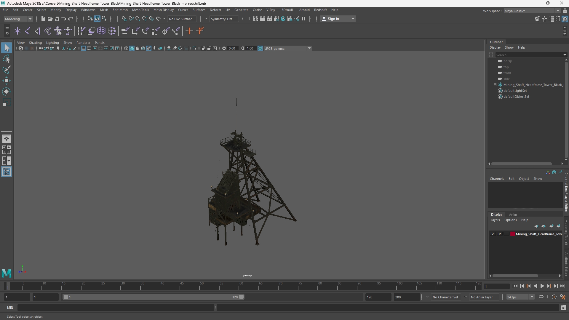 Mining Shaft Headframe Tower Black - view 11