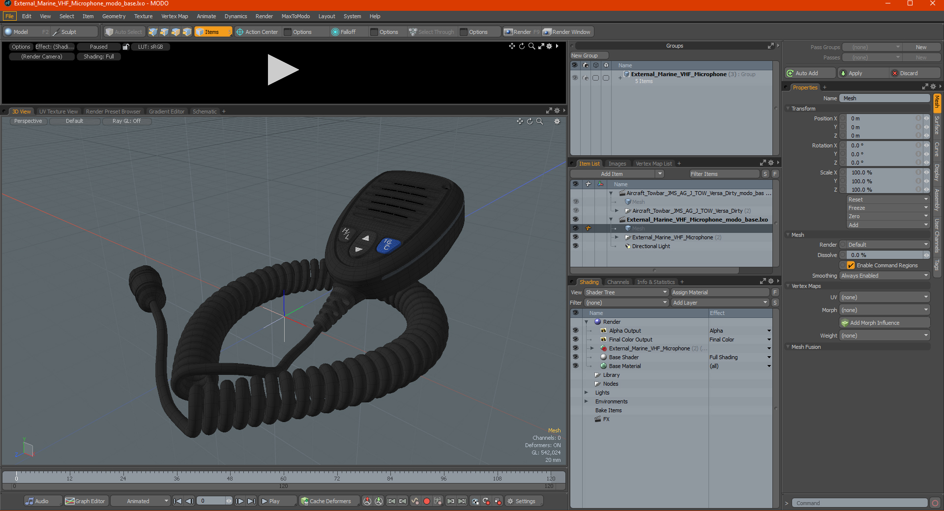 3D model External Marine VHF Microphone