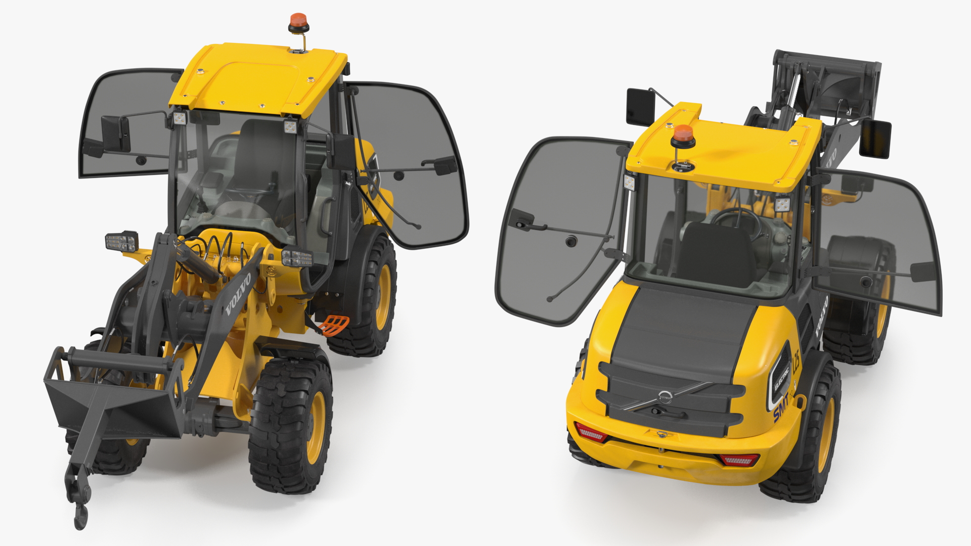 Volvo L25 Electric Loader with Material Handling Arm Rigged 3D model